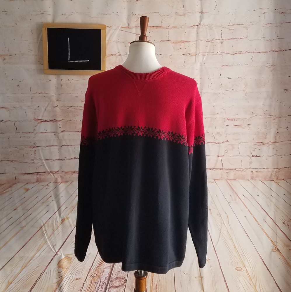 Eddie Bauer Black & Red Sweater Size L